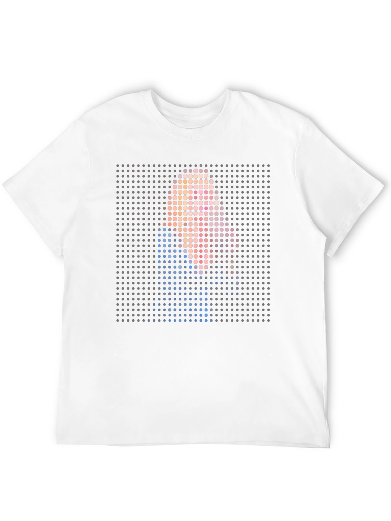 Pixelated Portrait Graphic Print Black T-Shirt
