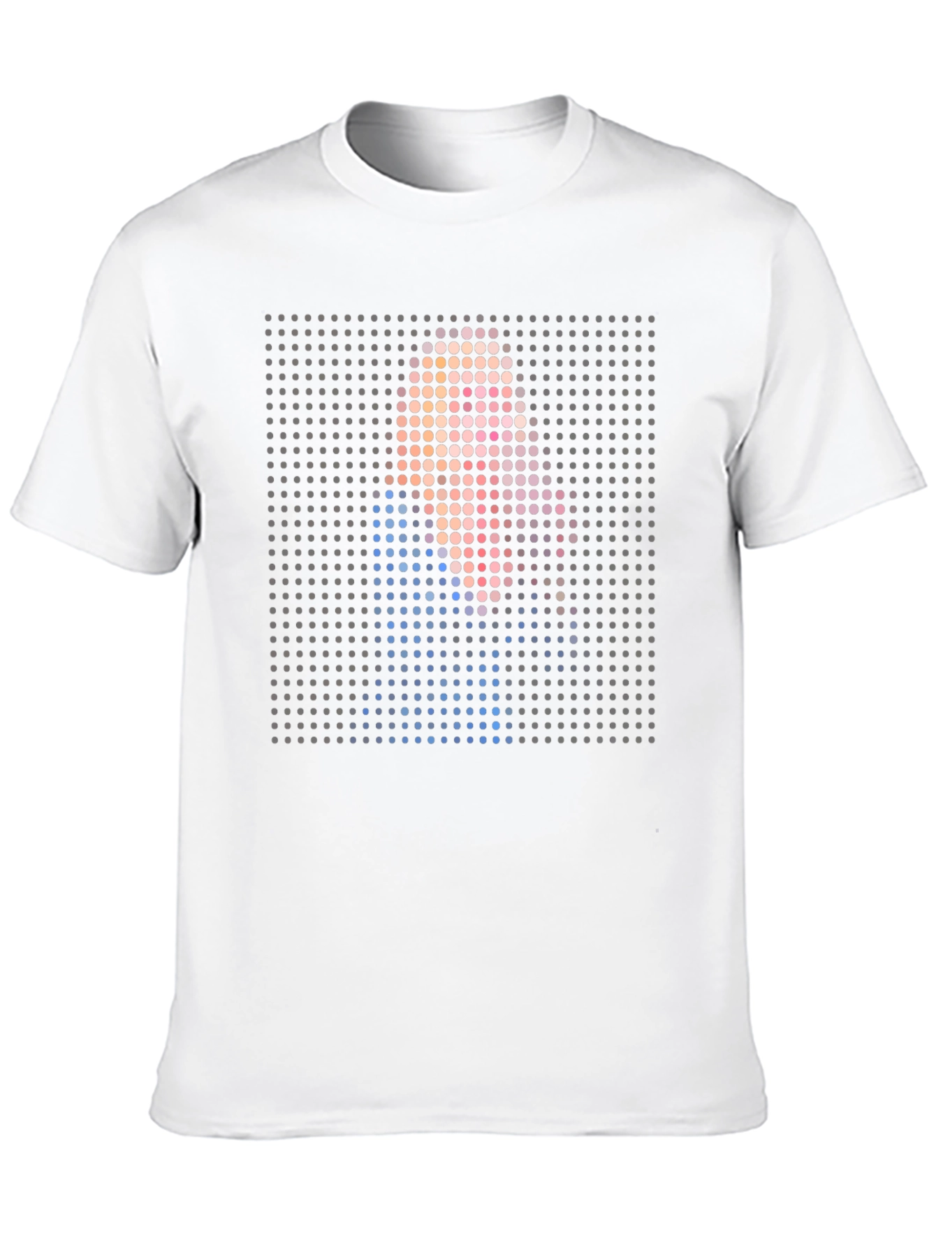 Pixelated Portrait Graphic Print Black T-Shirt