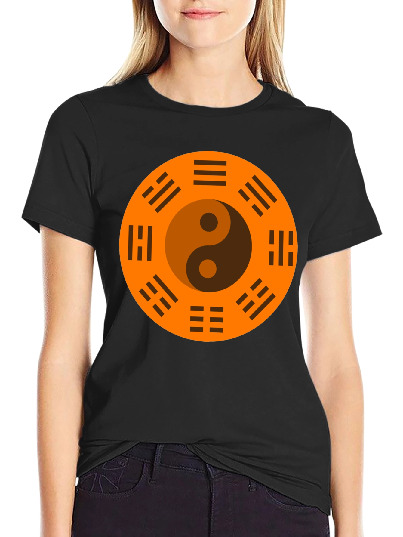 Yin Yang Bagua Black T-Shirt - Balance & Harmony