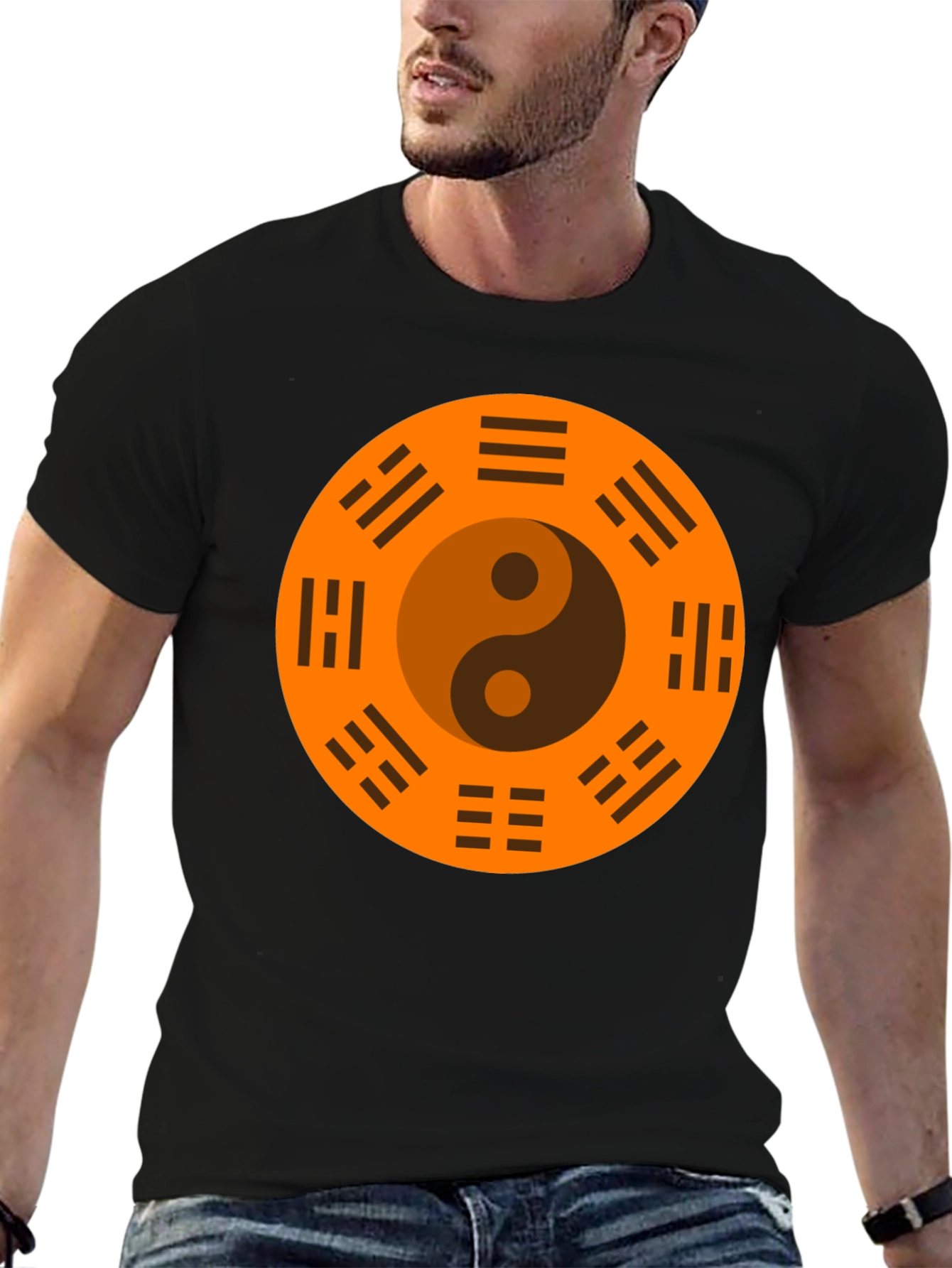Yin Yang Bagua Black T-Shirt - Balance & Harmony