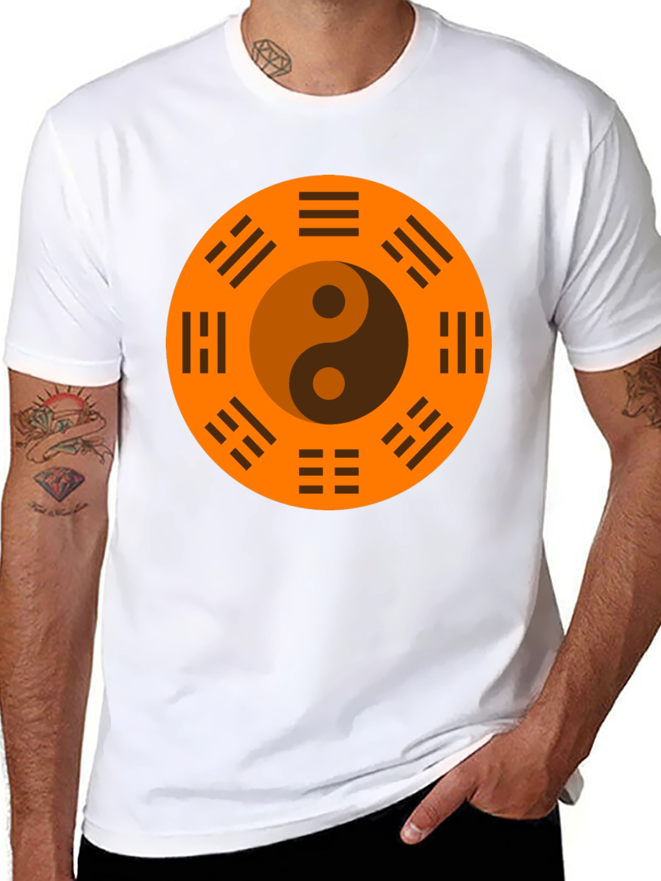 Yin Yang Bagua Black T-Shirt - Balance & Harmony