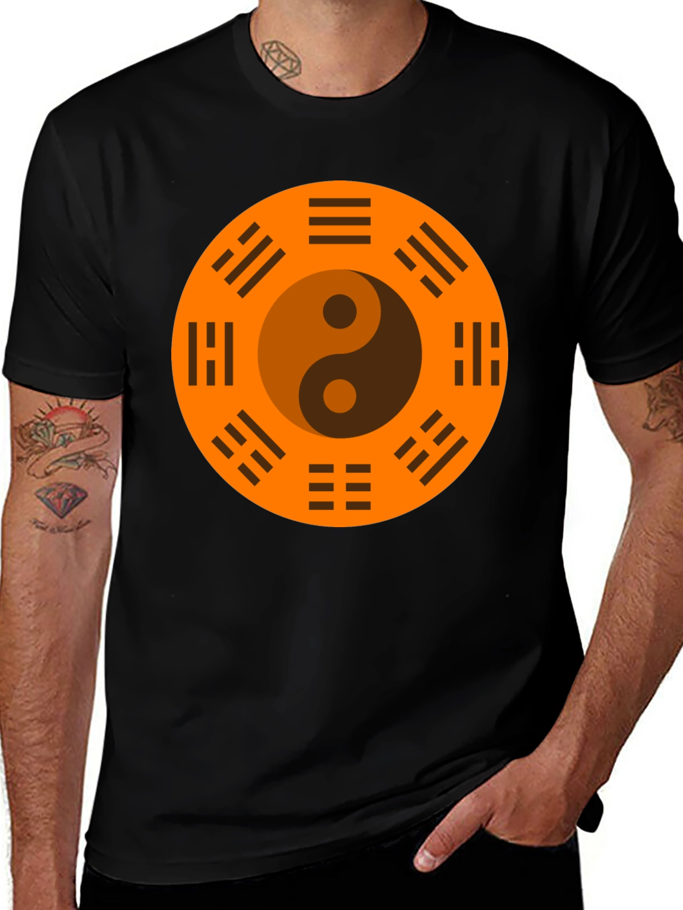 Yin Yang Bagua Black T-Shirt - Balance & Harmony