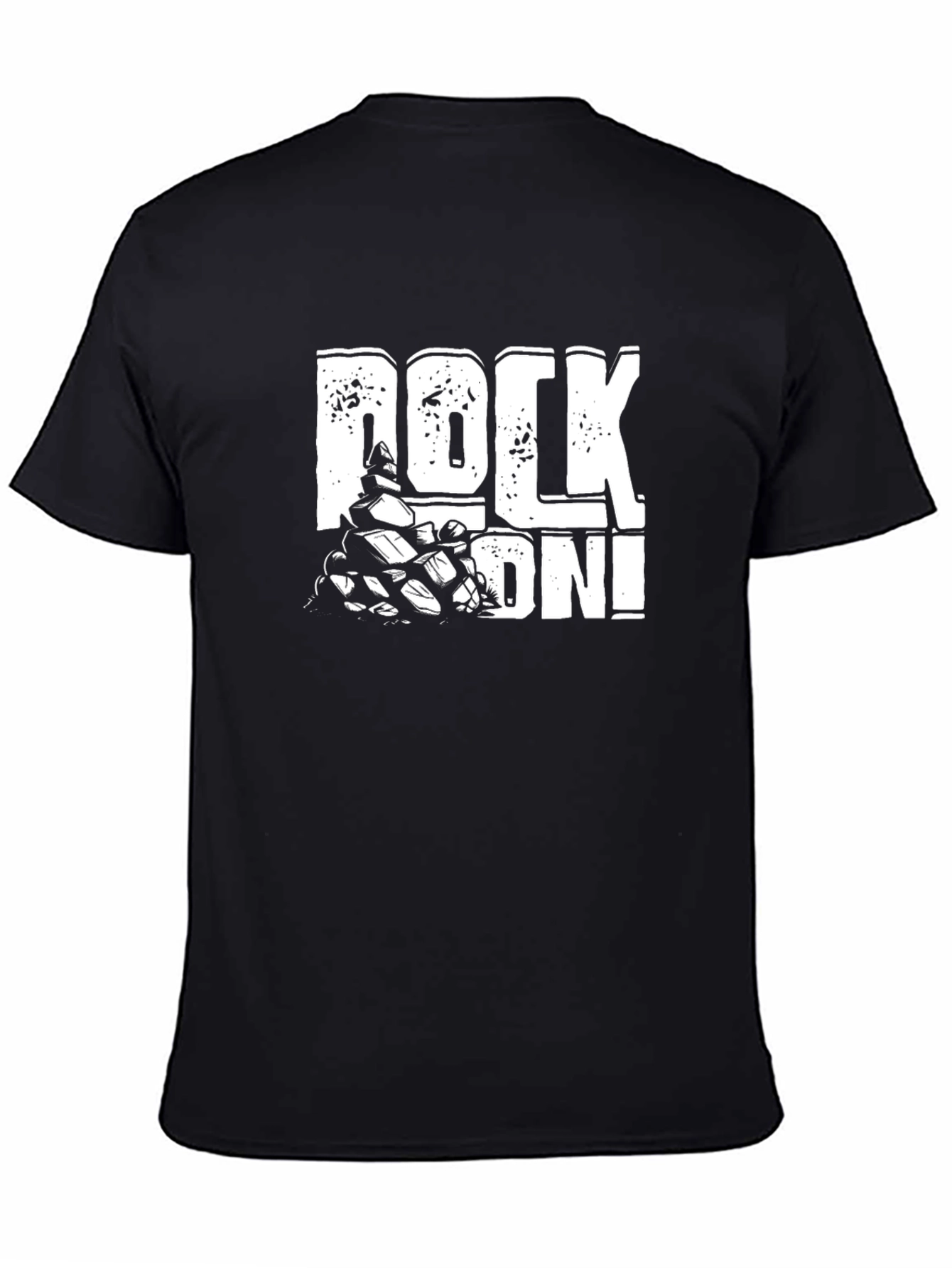 Rock On! Graphic Print Mens Black T-Shirt