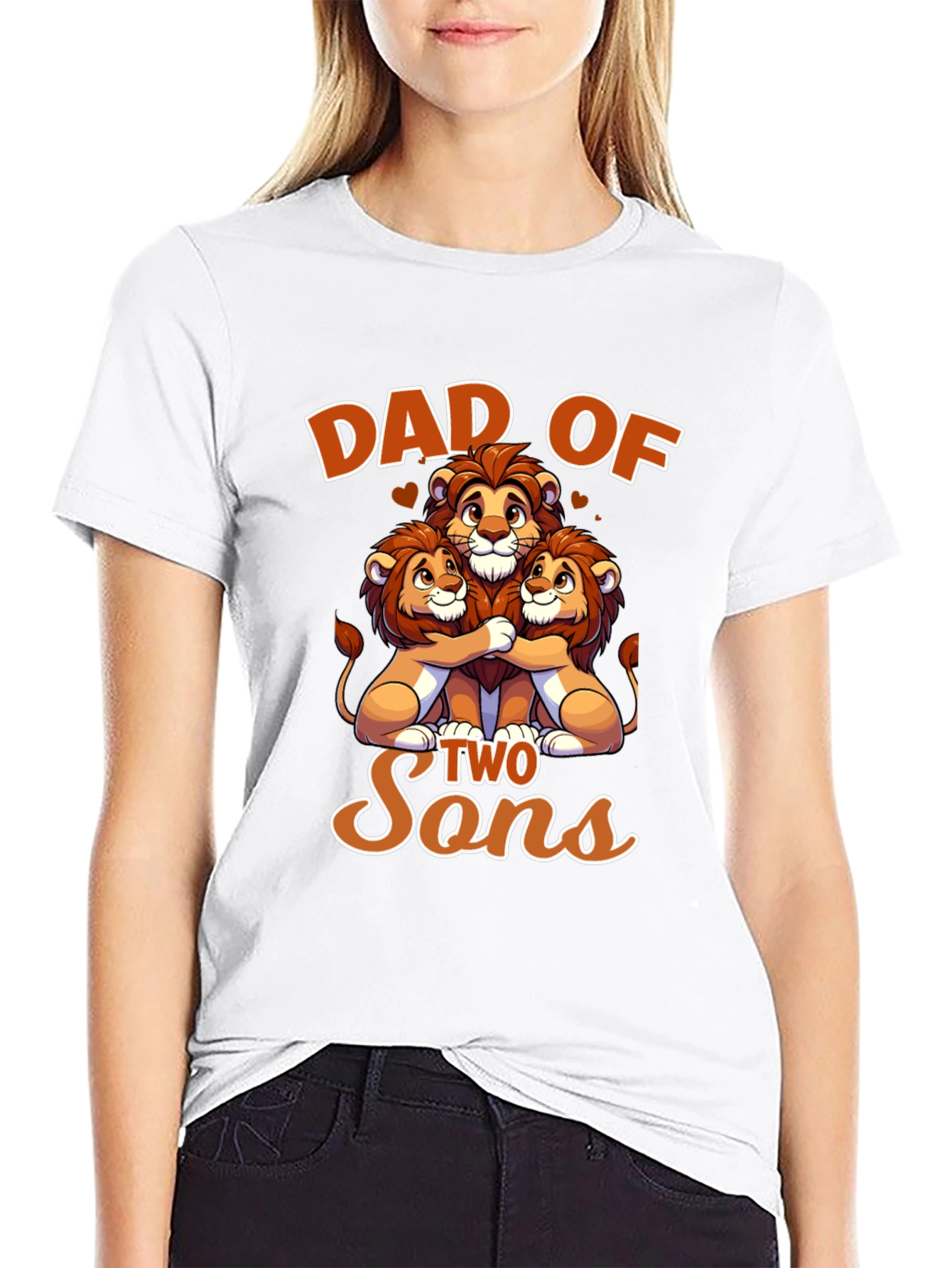 Dad of Two Sons Lion T-Shirt