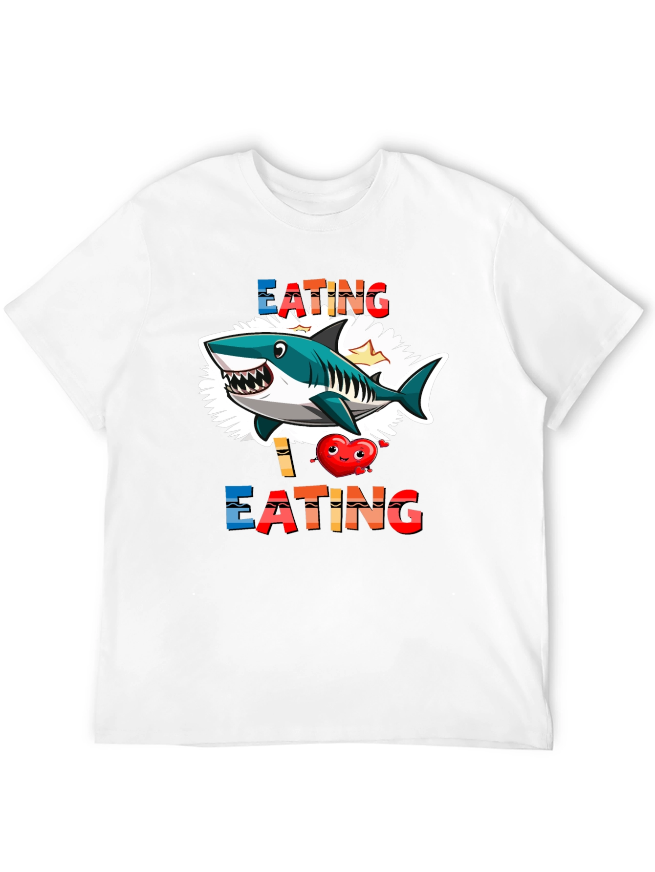 Shark Eating Heart Graphic Tee - Funny T-Shirt