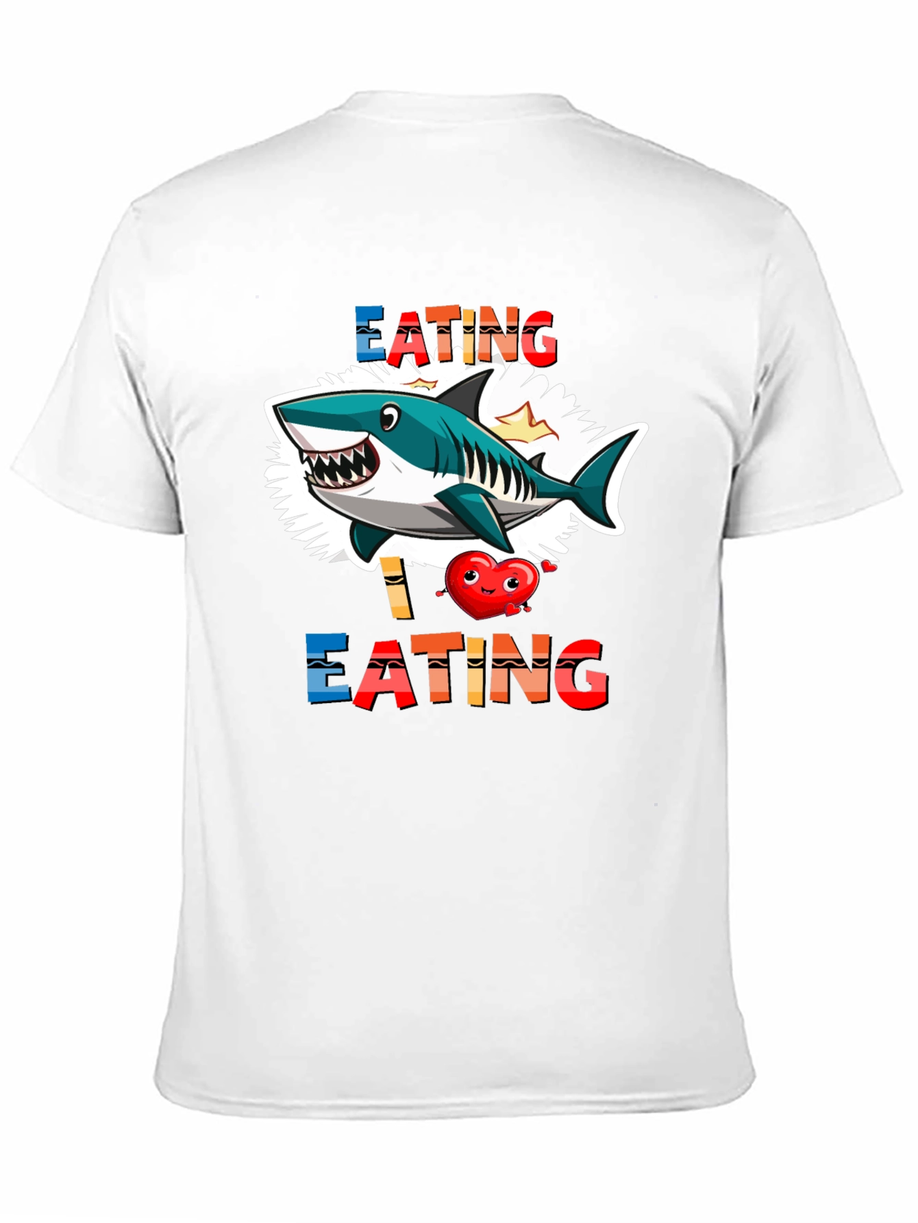 Shark Eating Heart Graphic Tee - Funny T-Shirt
