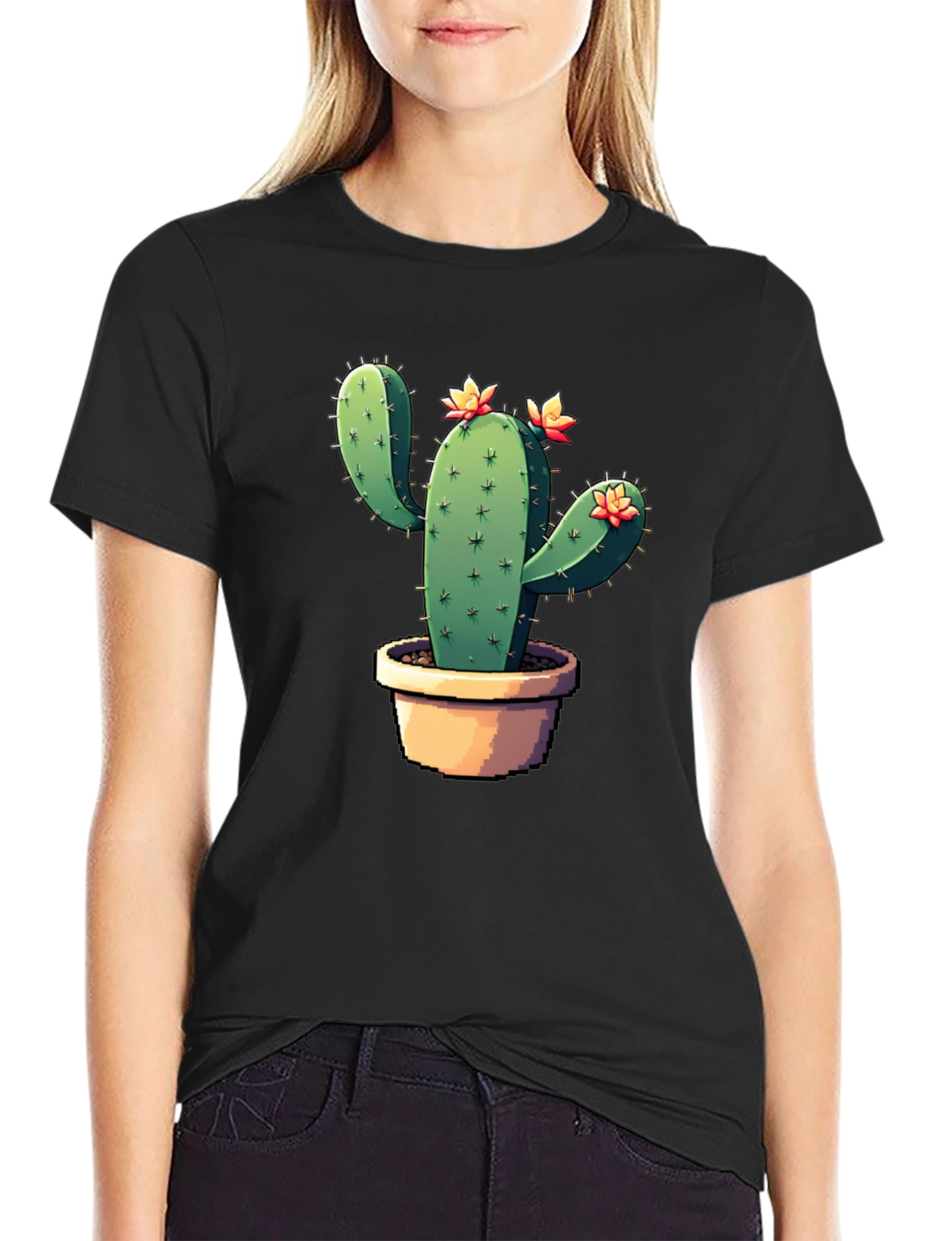 Cactus Graphic Black T-Shirt