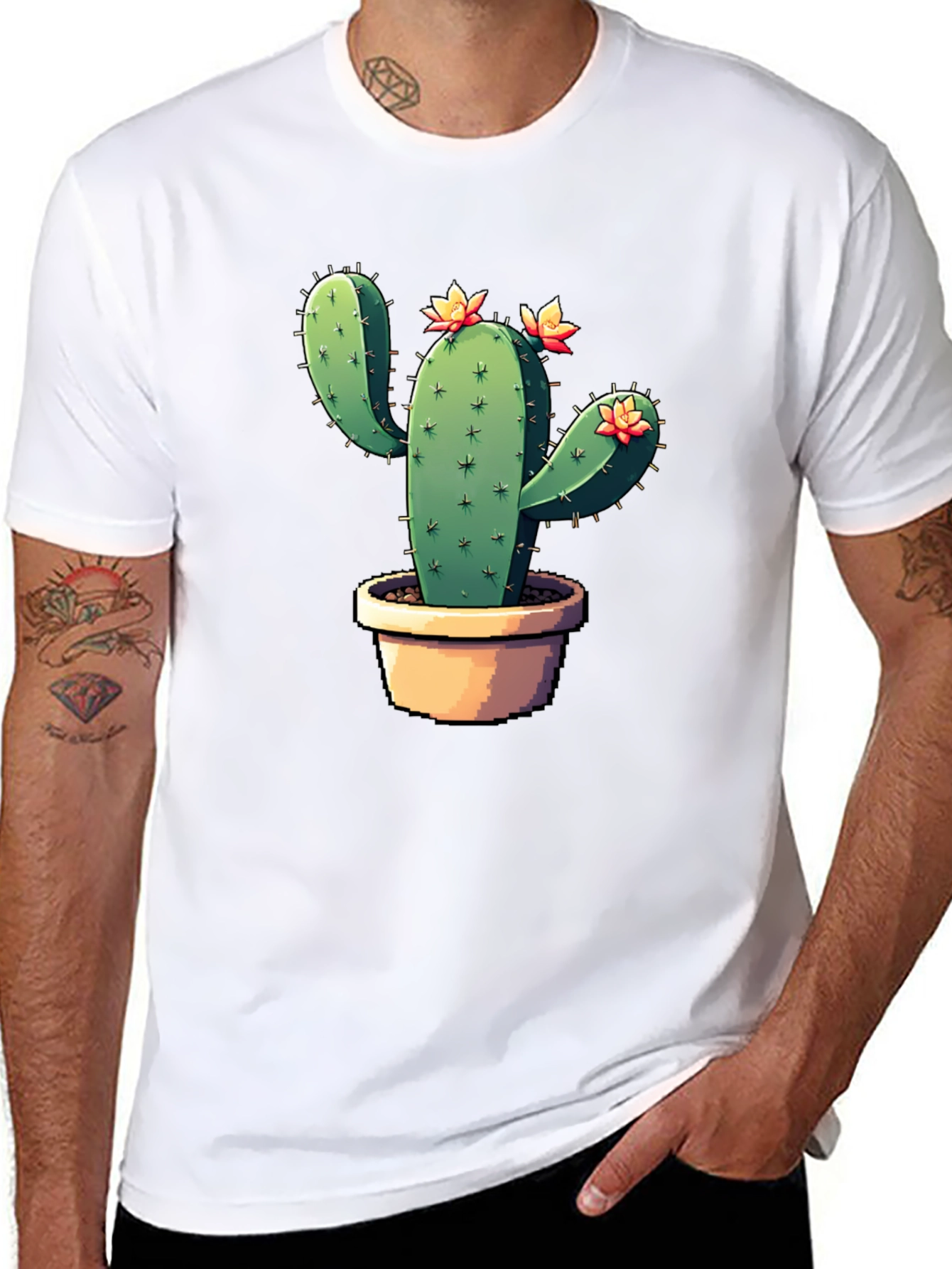 Cactus Graphic Black T-Shirt