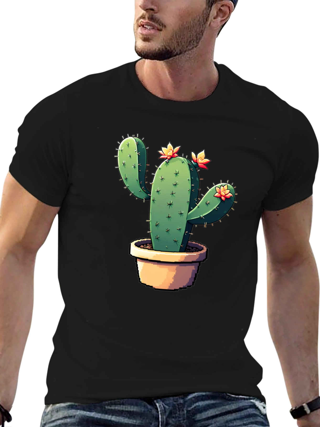Cactus Graphic Black T-Shirt
