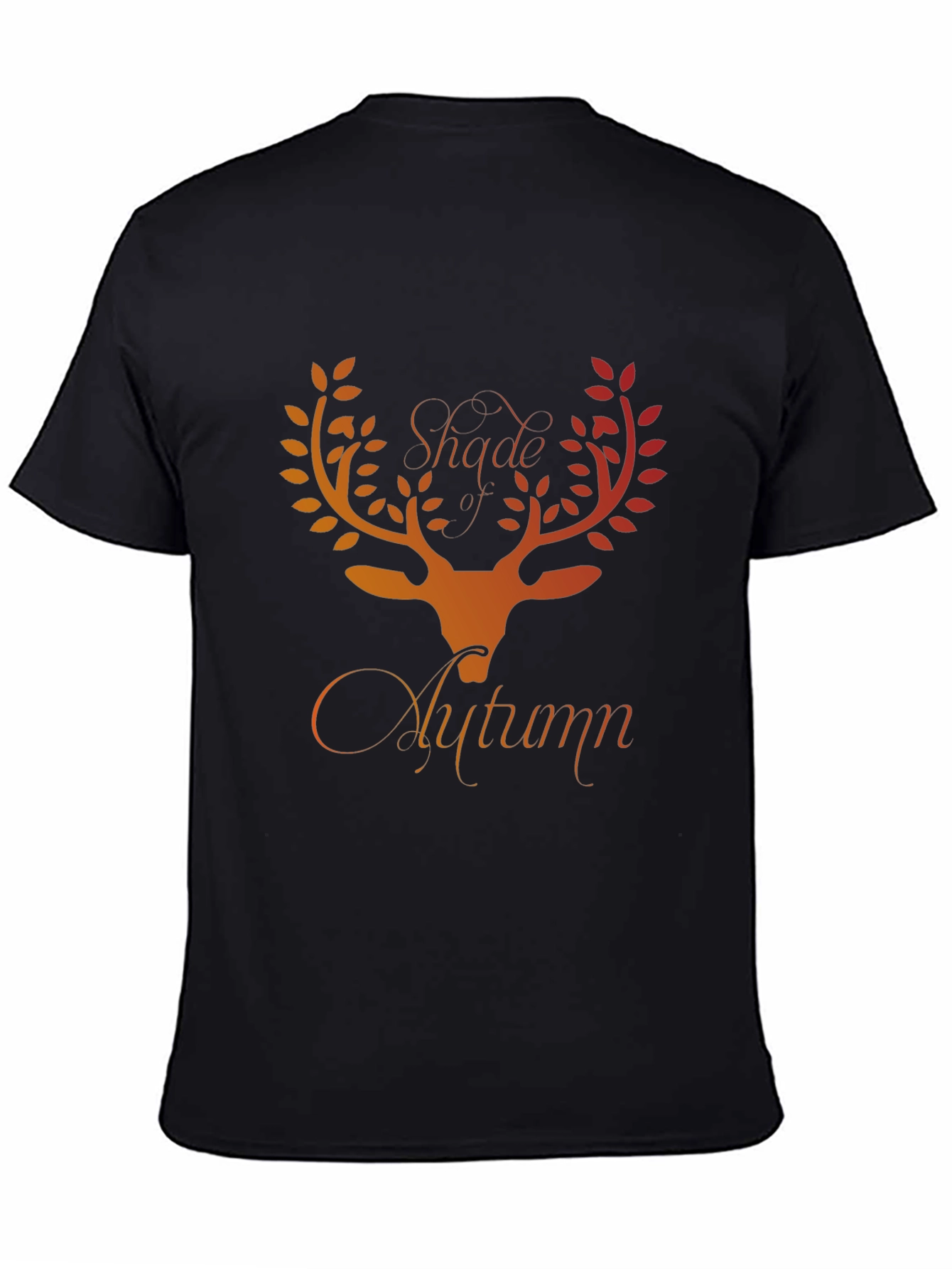 Shade of Autumn Deer Graphic Tee - Black