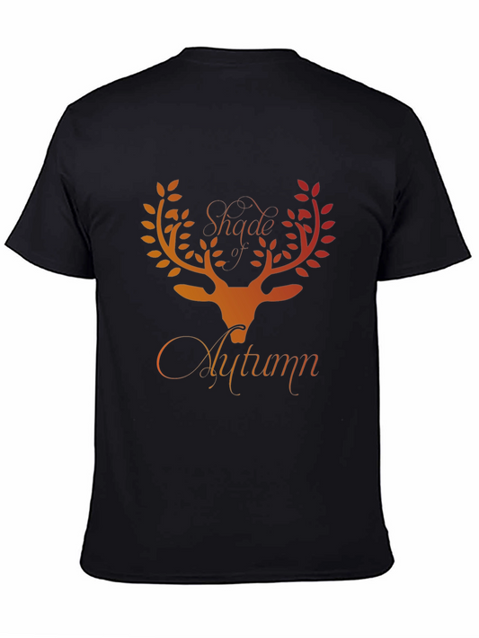 Shade of Autumn Deer Graphic Tee - Black