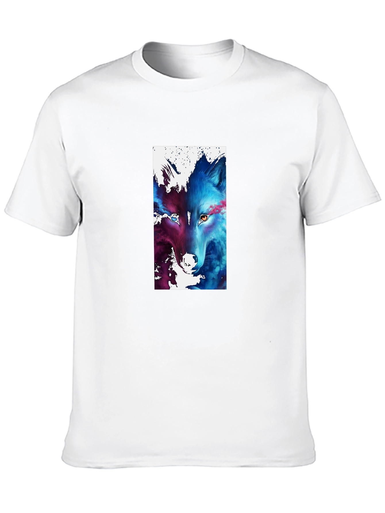 Abstract Wolf Graphic Black T-Shirt