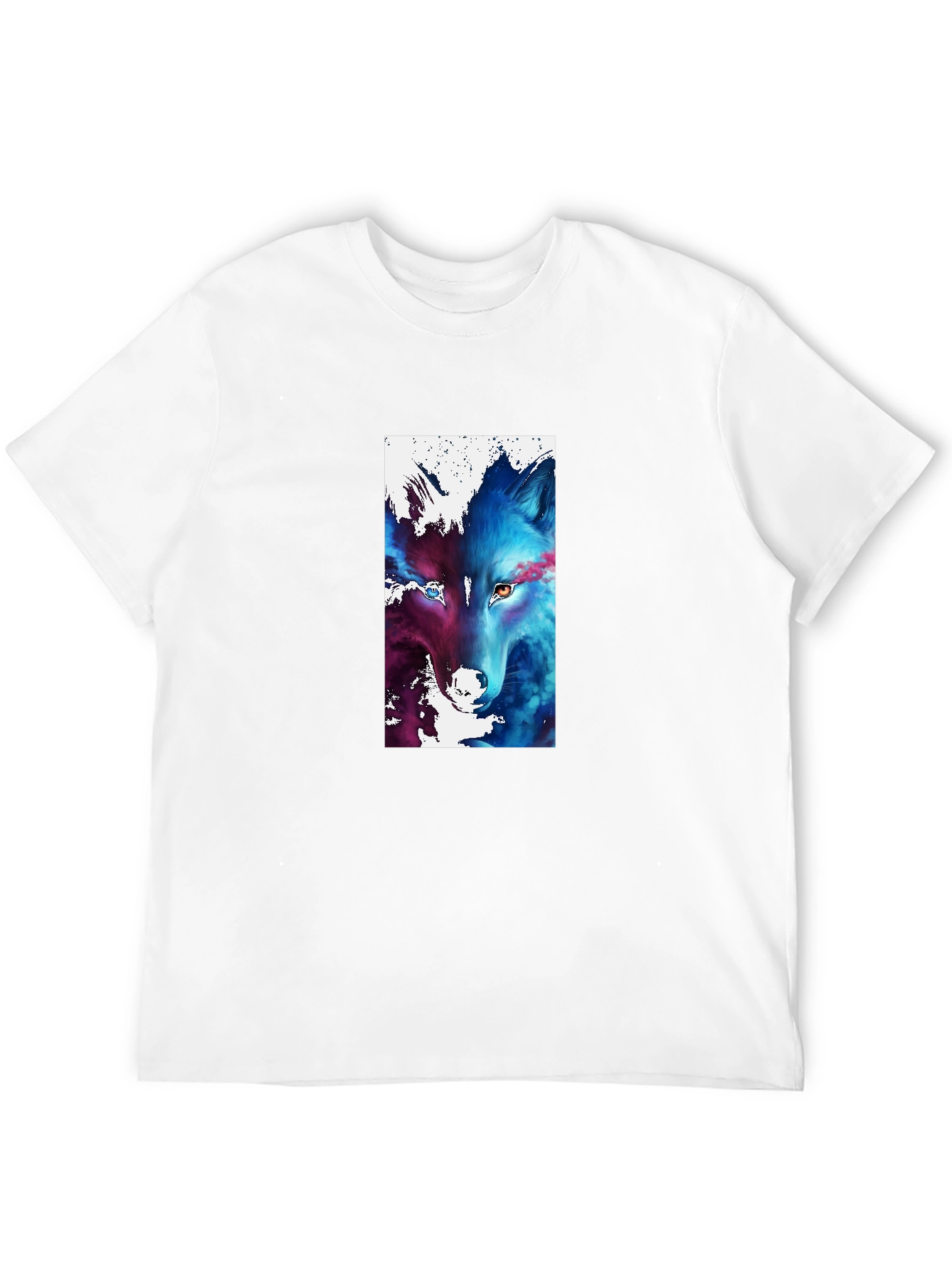 Abstract Wolf Graphic Black T-Shirt