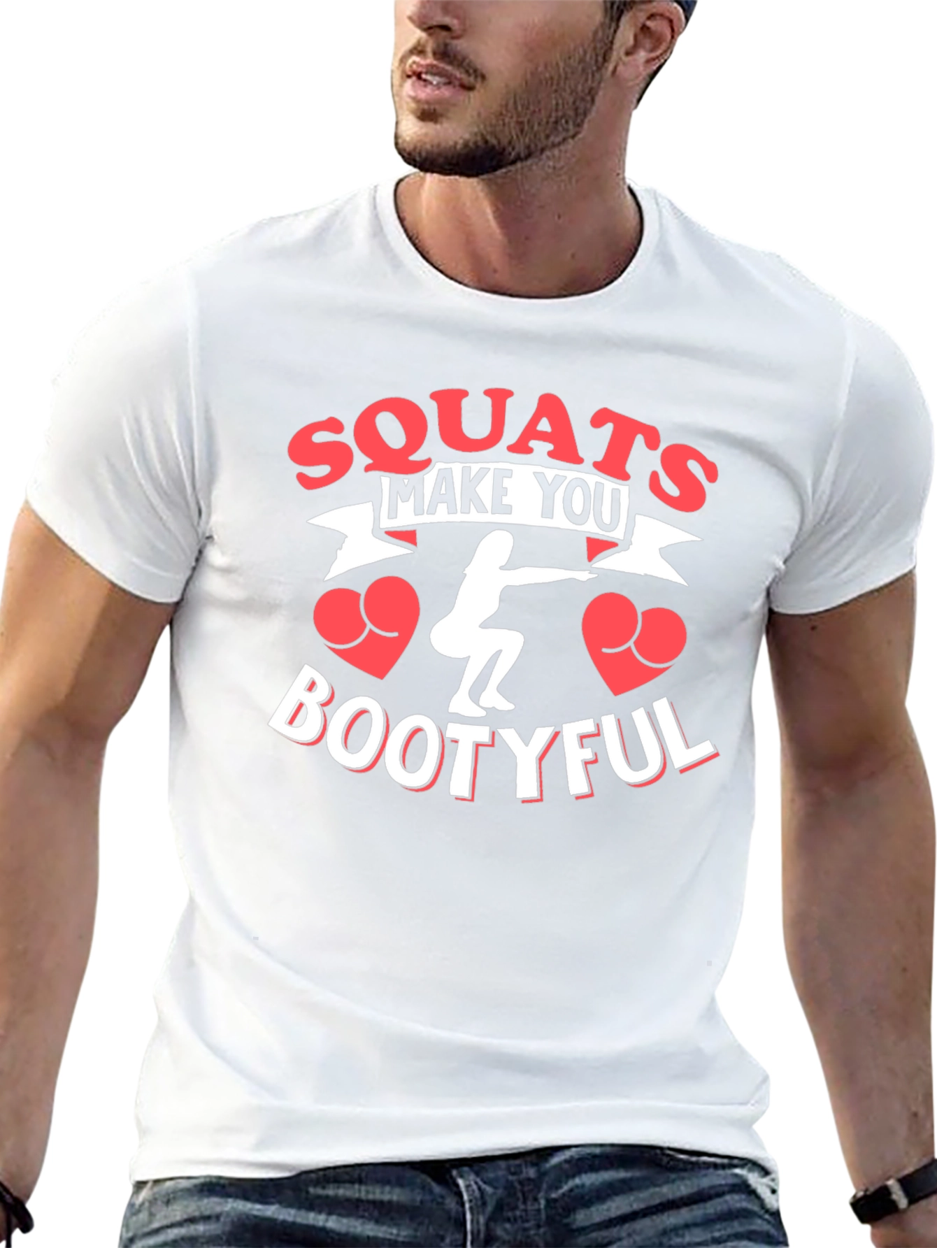 Squats Make You Bootyful Black Graphic T-Shirt