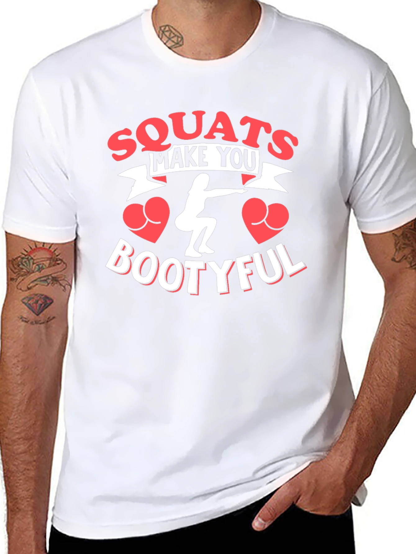 Squats Make You Bootyful Black Graphic T-Shirt