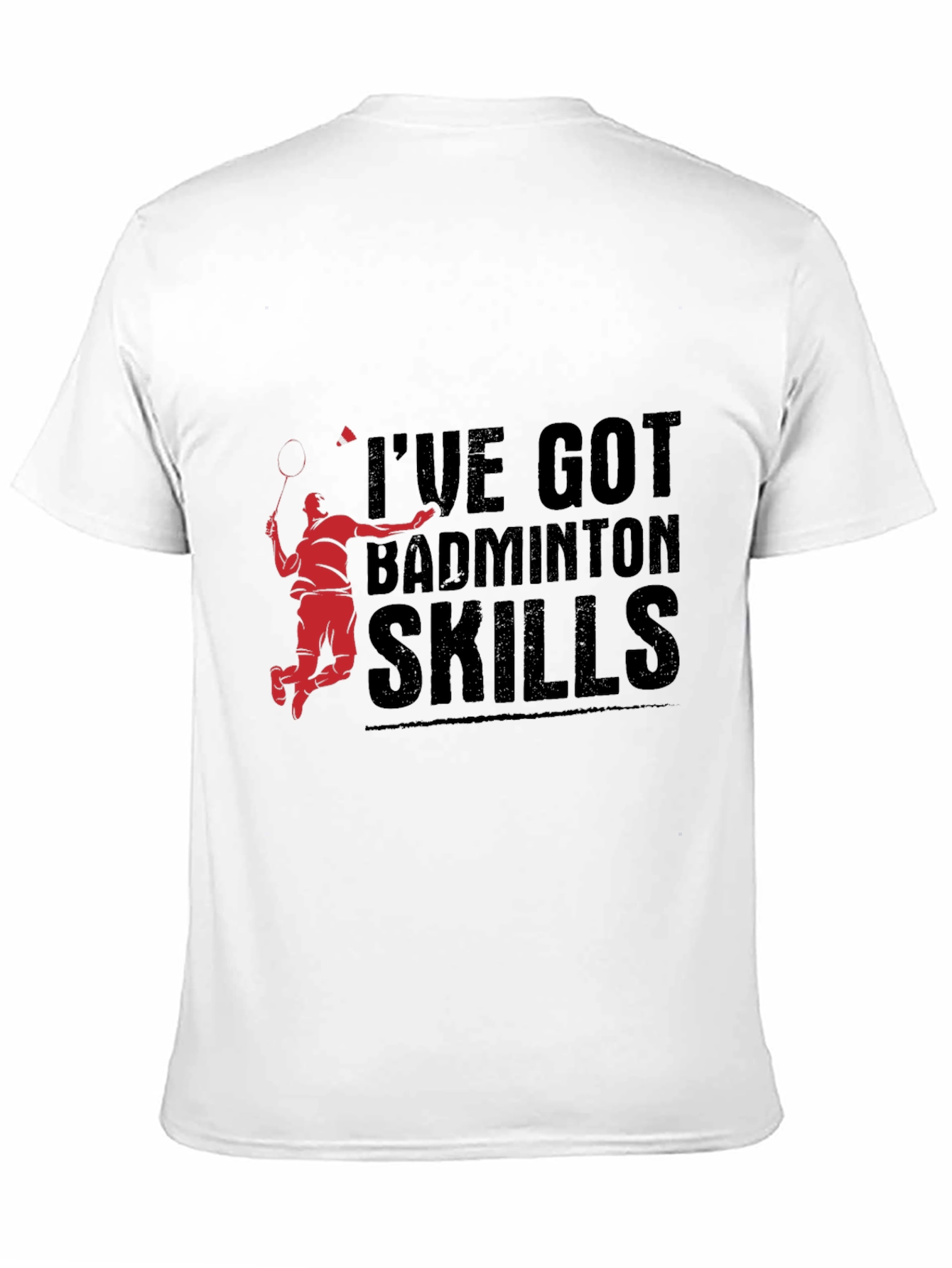 Badminton Skills Graphic Tee - Black Cotton T-Shirt
