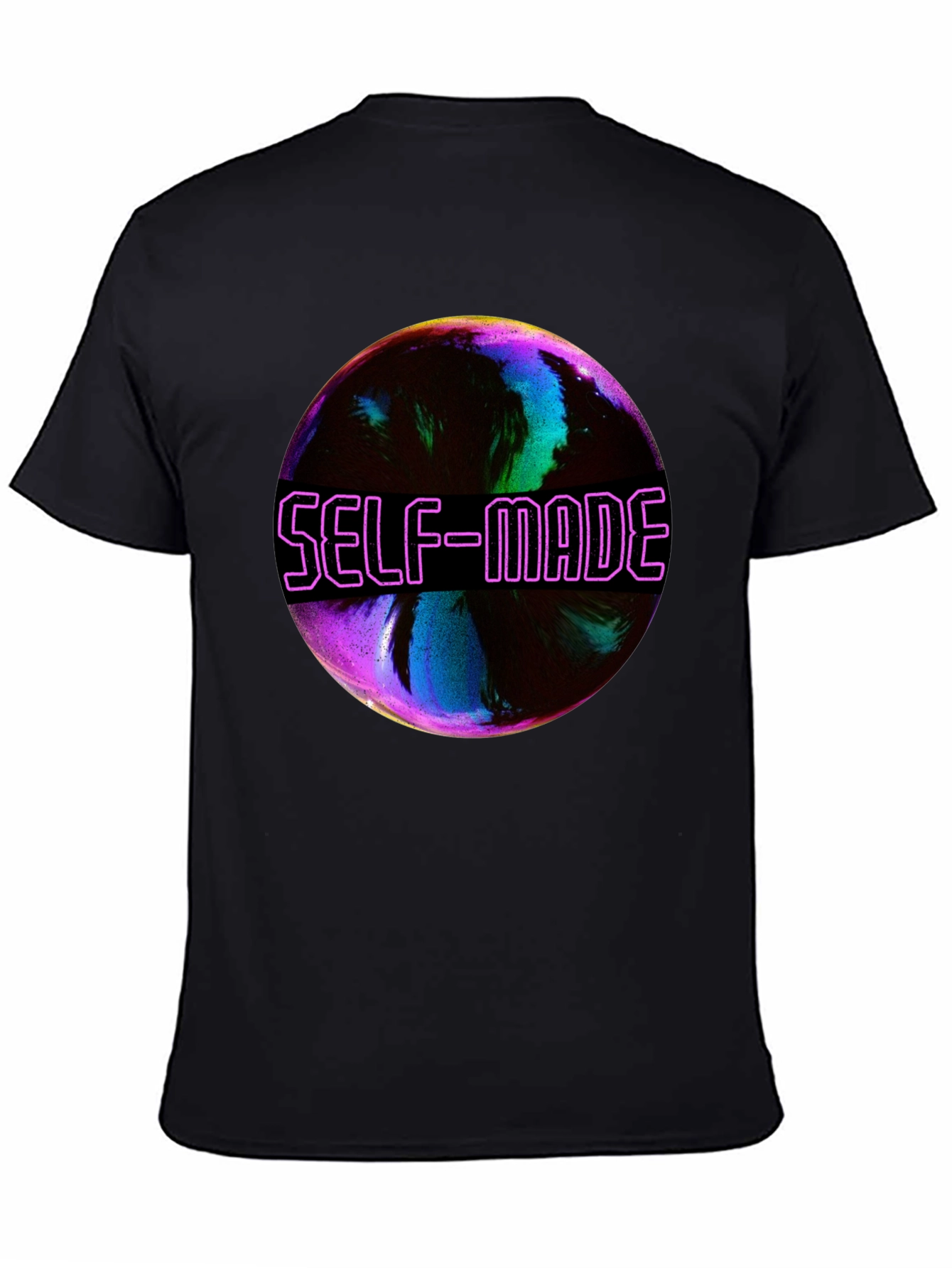 Self-Made Graphic T-Shirt - Trendy Black Tee