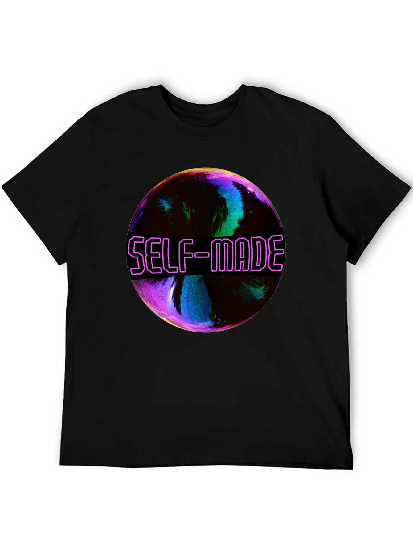 Self-Made Graphic T-Shirt - Trendy Black Tee