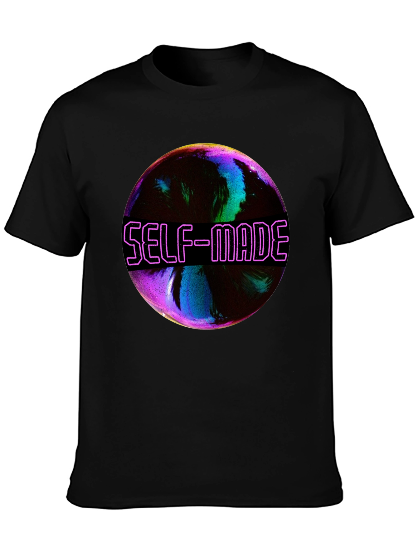 Self-Made Graphic T-Shirt - Trendy Black Tee
