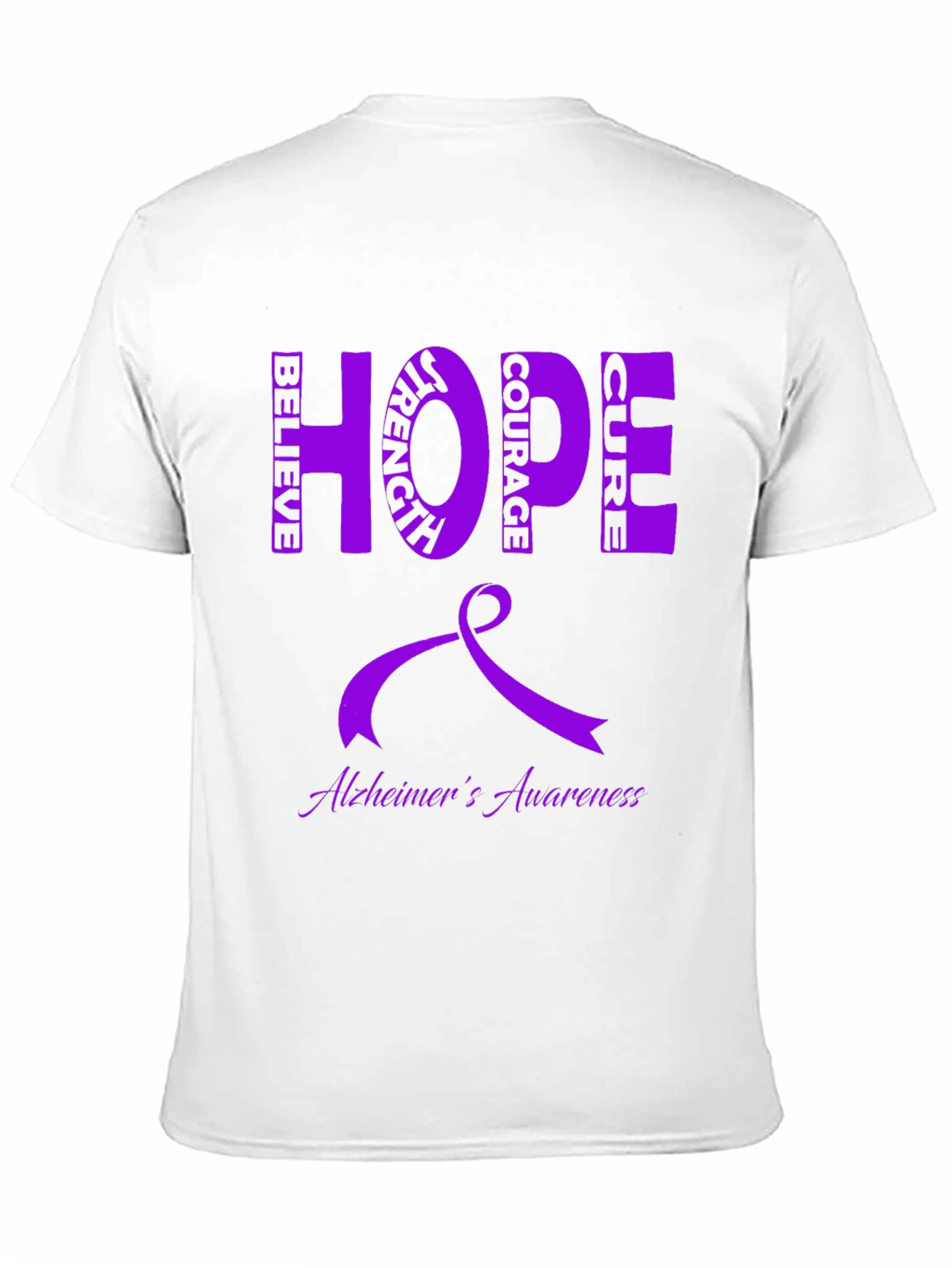 Alzheimers Awareness Ribbon Hope Cure Graphic Tee
