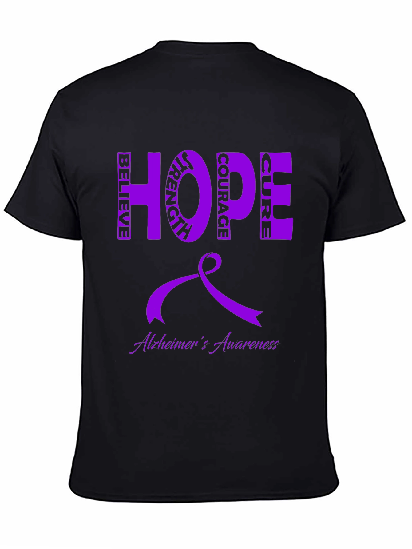 Alzheimers Awareness Ribbon Hope Cure Graphic Tee