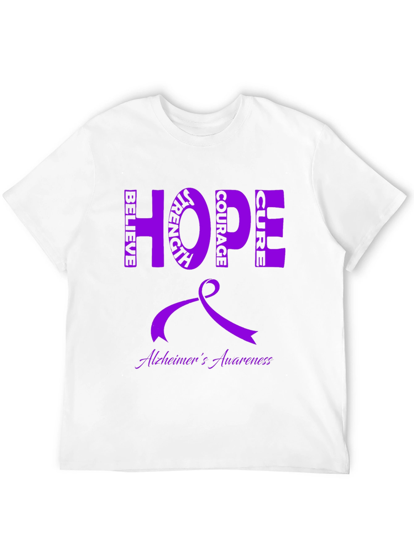 Alzheimers Awareness Ribbon Hope Cure Graphic Tee