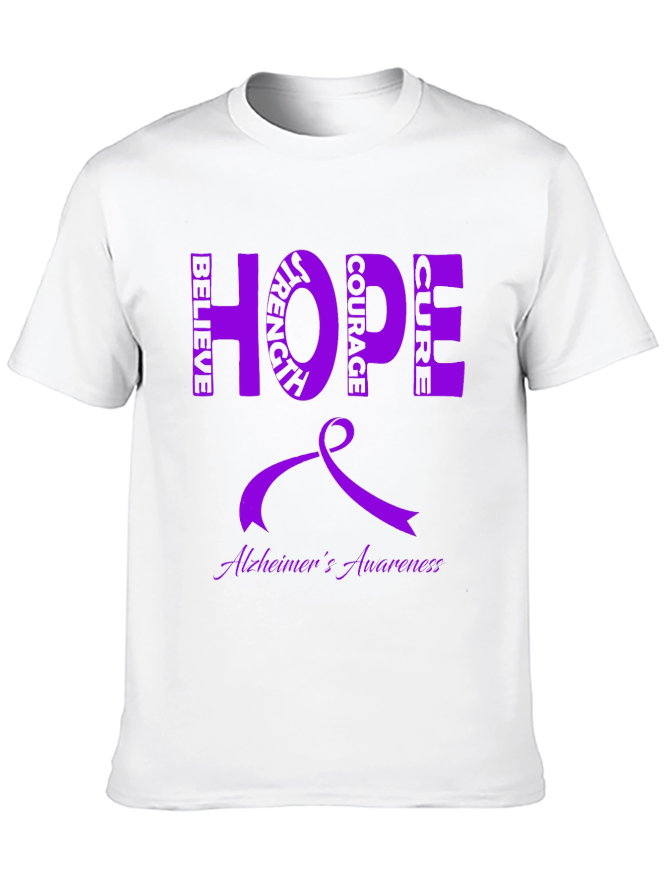 Alzheimers Awareness Ribbon Hope Cure Graphic Tee