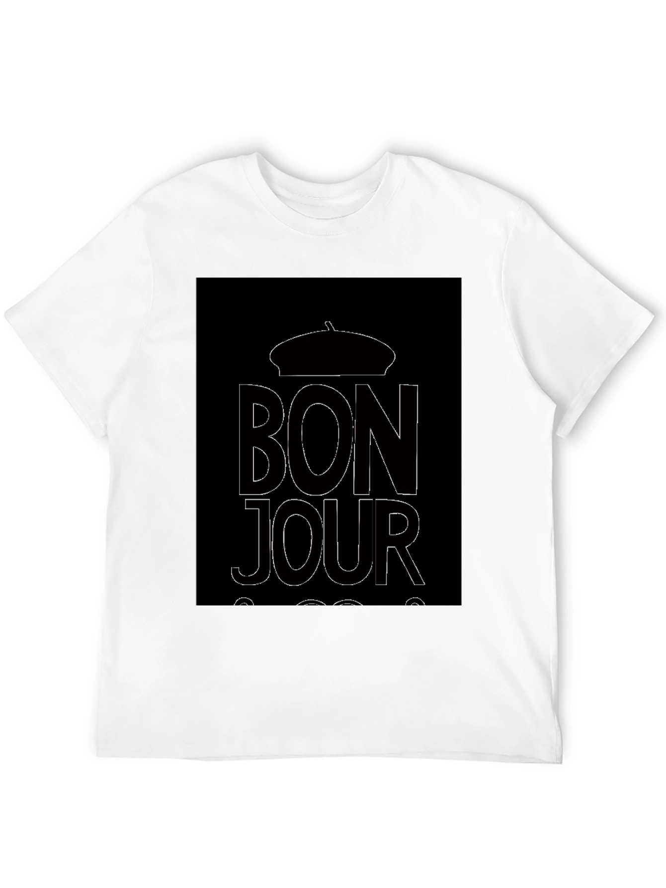 Bonjour Graphic Tee - Black Unisex T-Shirt