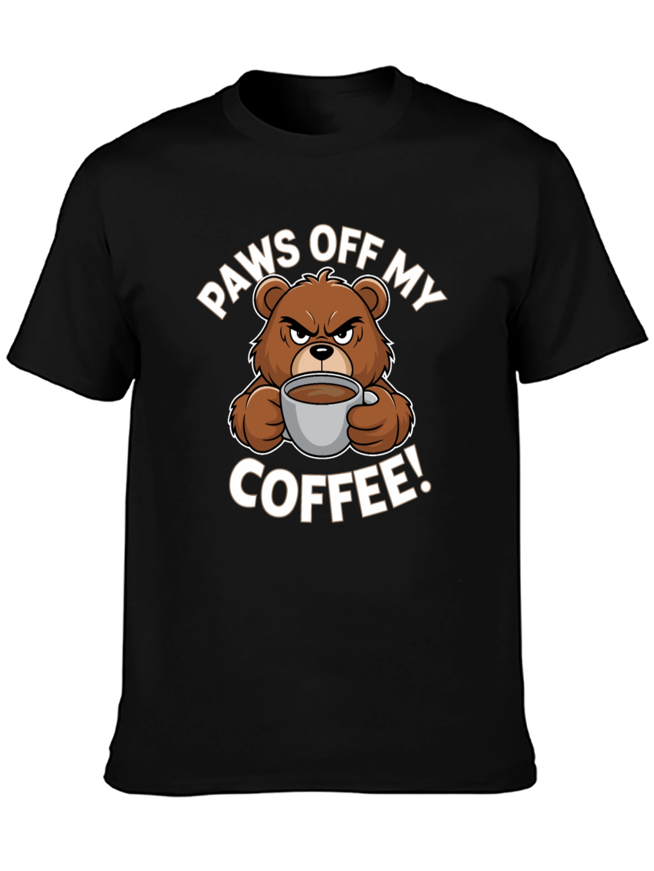 Paws Off My Coffee T-Shirt - Funny Bear Design