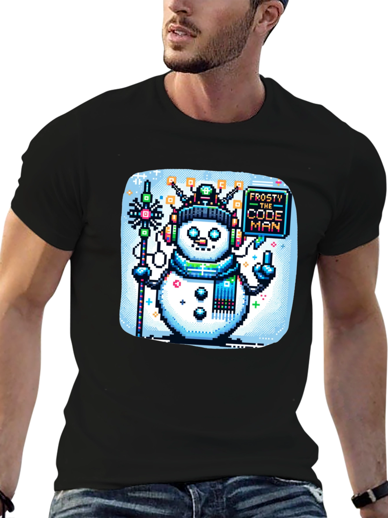 Pixel Frosty Code Man T-Shirt