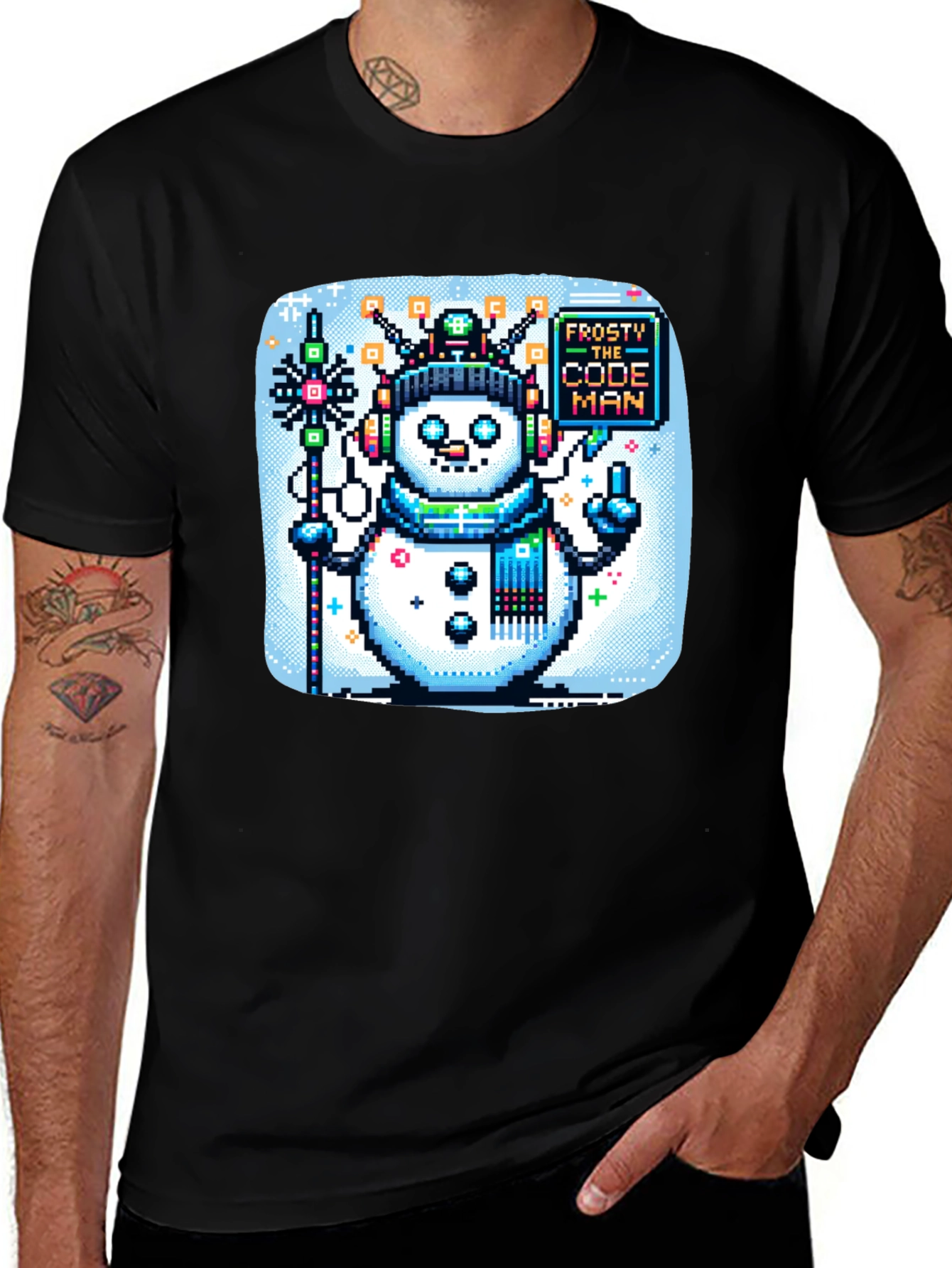 Pixel Frosty Code Man T-Shirt