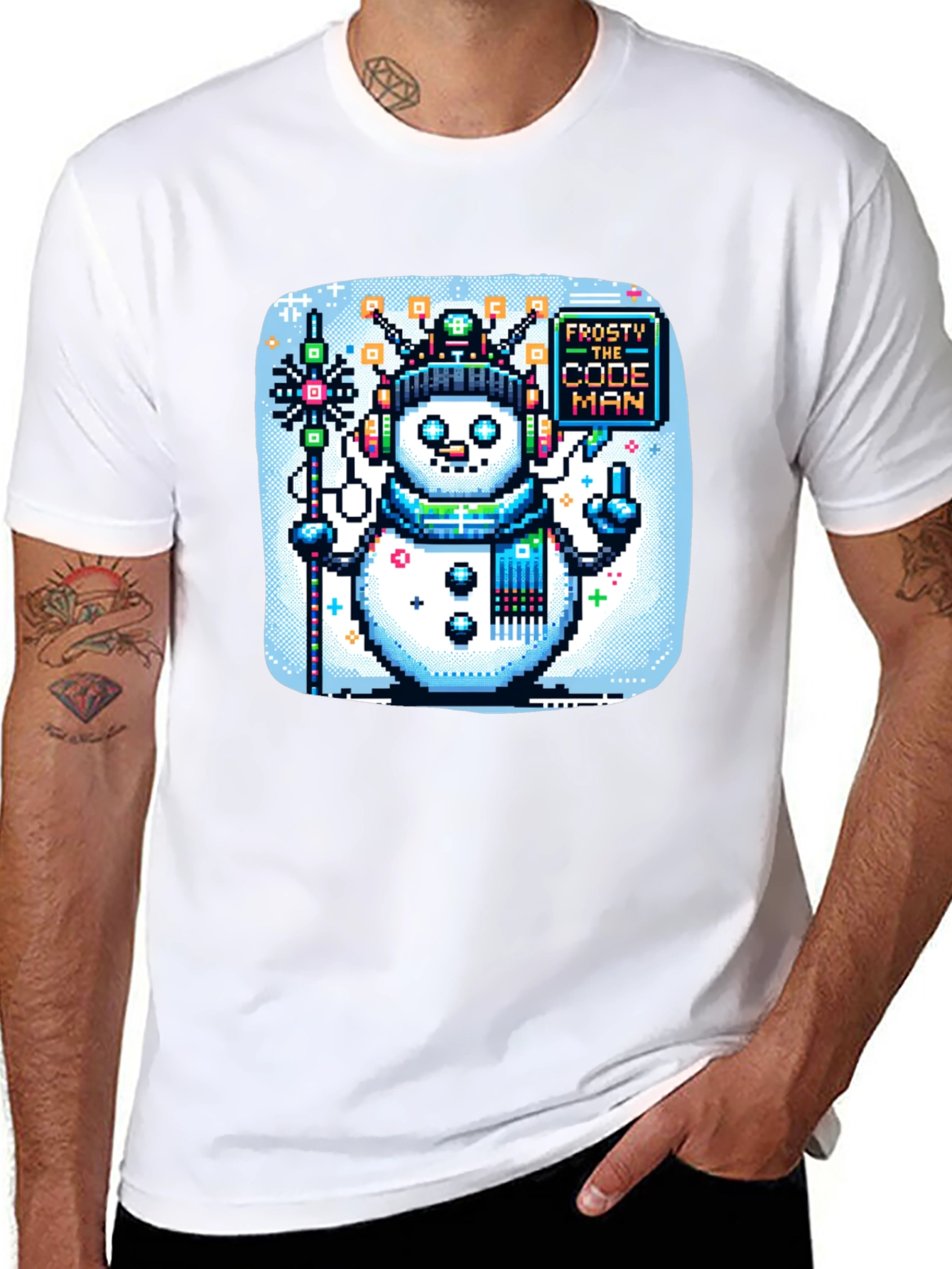 Pixel Frosty Code Man T-Shirt