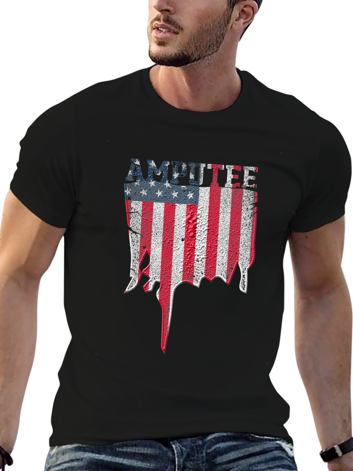 Amputee American Flag Graphic T-Shirt