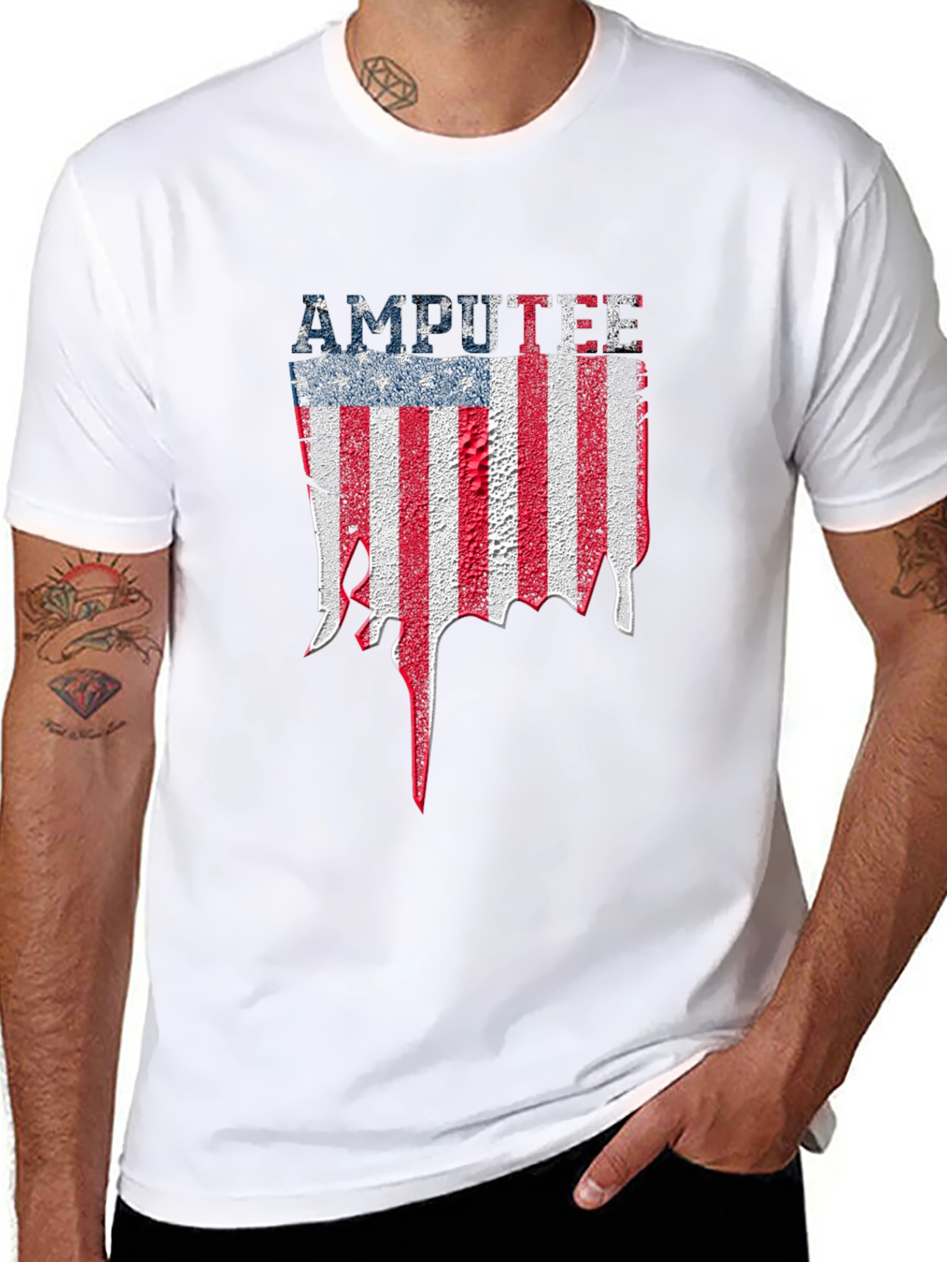 Amputee American Flag Graphic T-Shirt