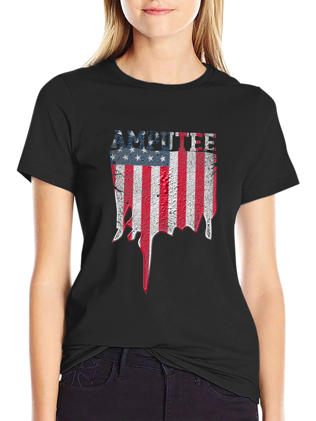 Amputee American Flag Graphic T-Shirt