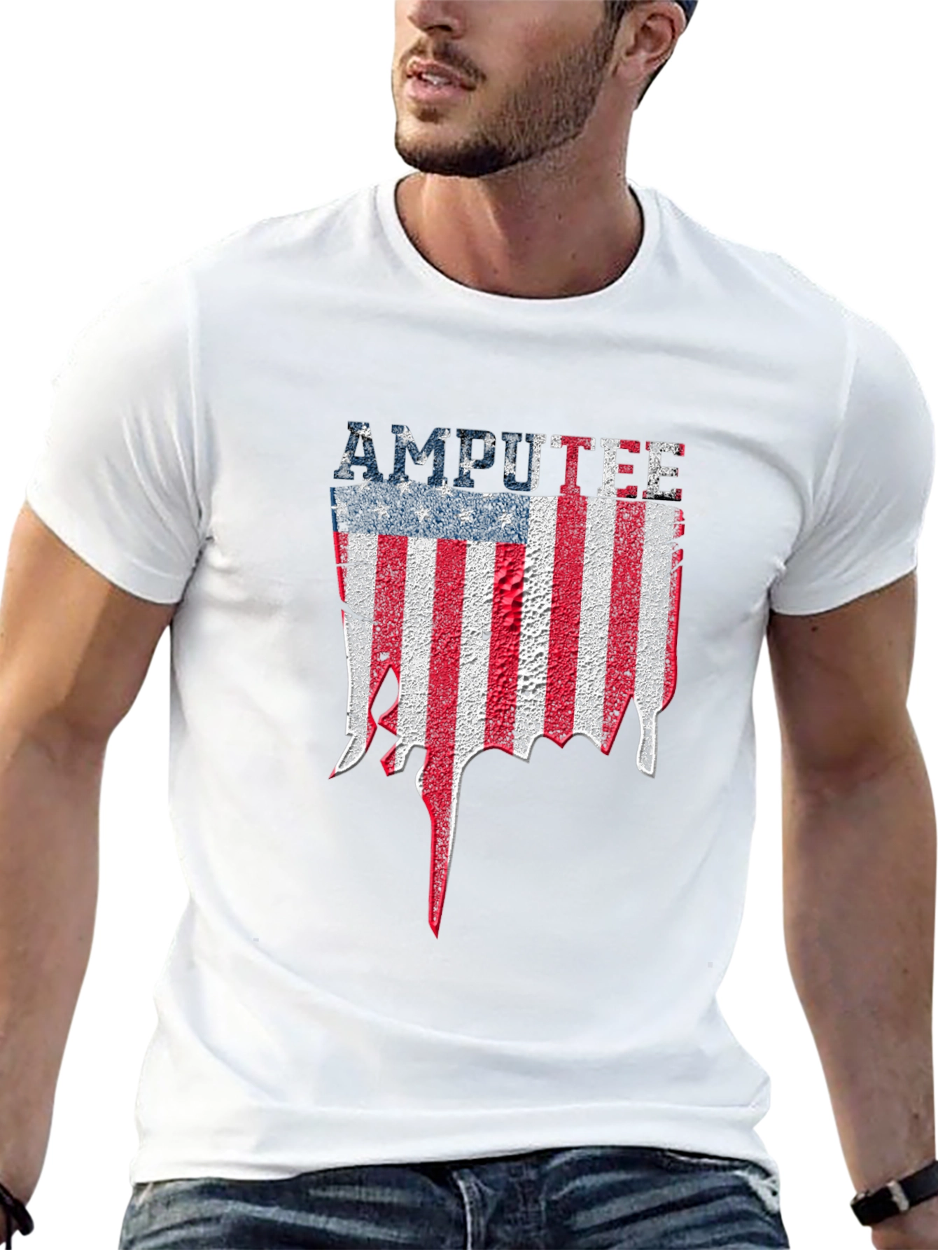 Amputee American Flag Graphic T-Shirt