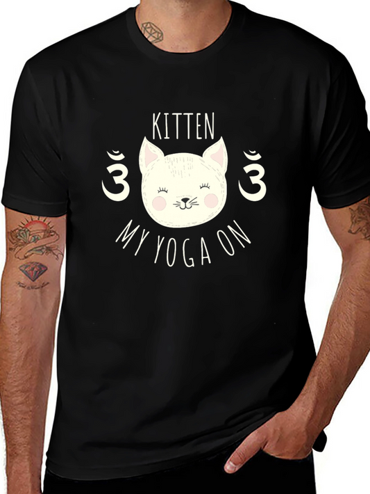 Kitten My Yoga On Graphic T-Shirt - Yoga Lover Tee