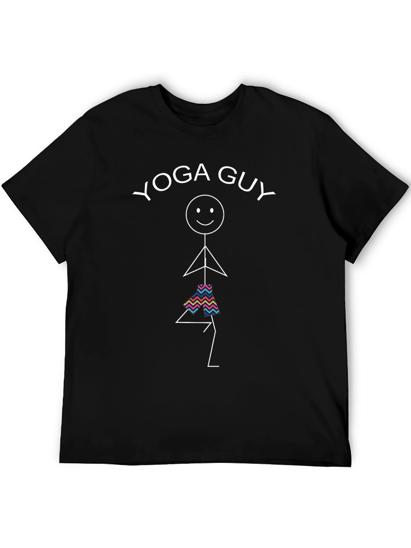 Yoga Guy Graphic Tee - Black Cotton Blend Shirt