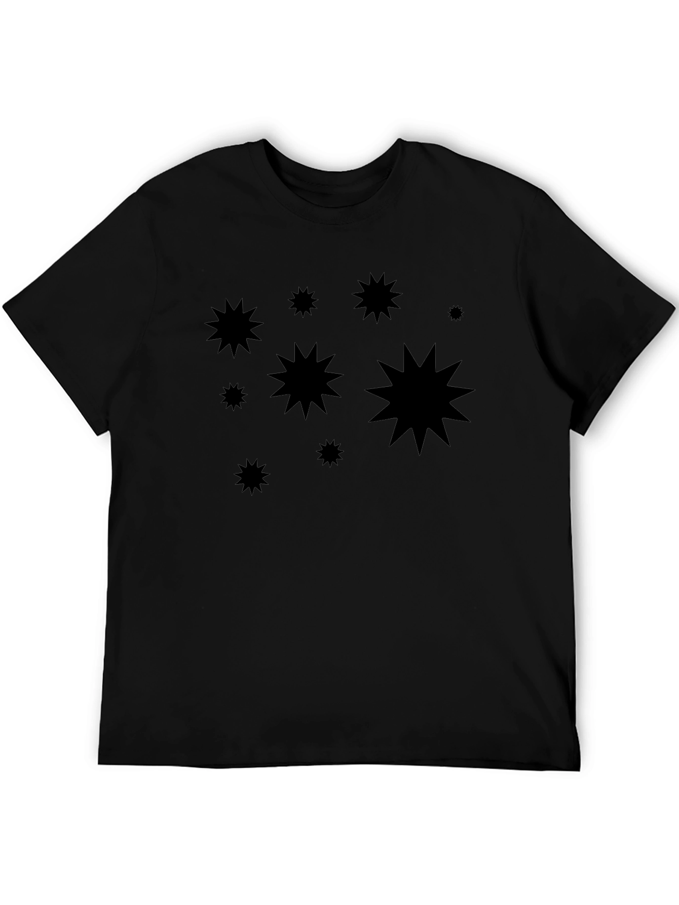 Stylish Black Starburst Graphic Tee - Casual Comfort