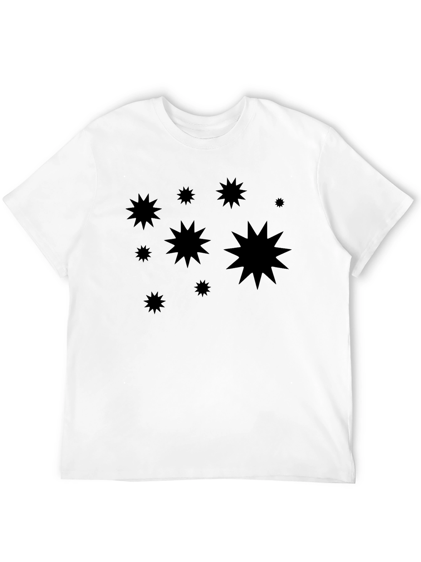 Stylish Black Starburst Graphic Tee - Casual Comfort