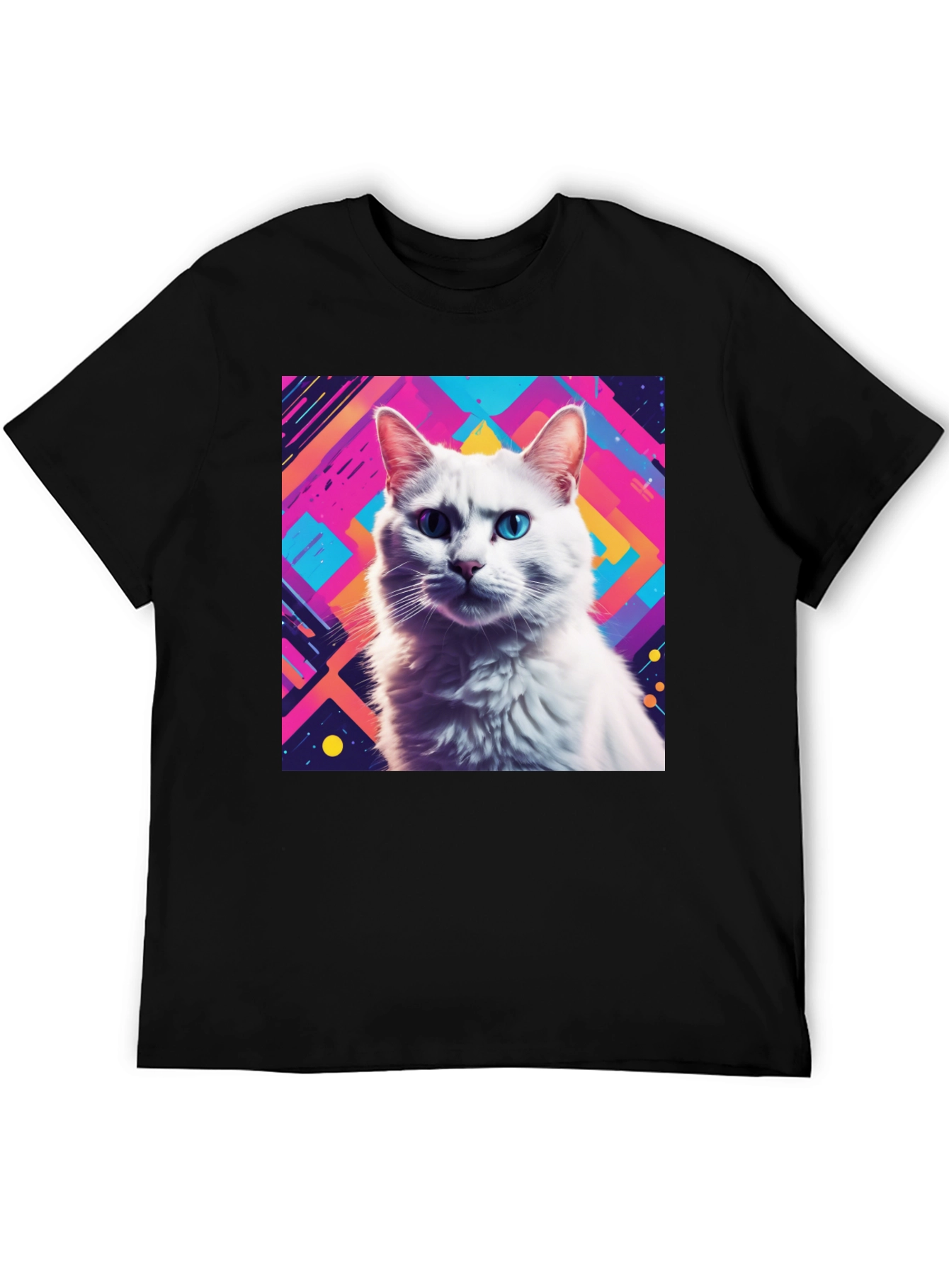 Abstract Cat Graphic Tee - Stylish Unisex T-Shirt