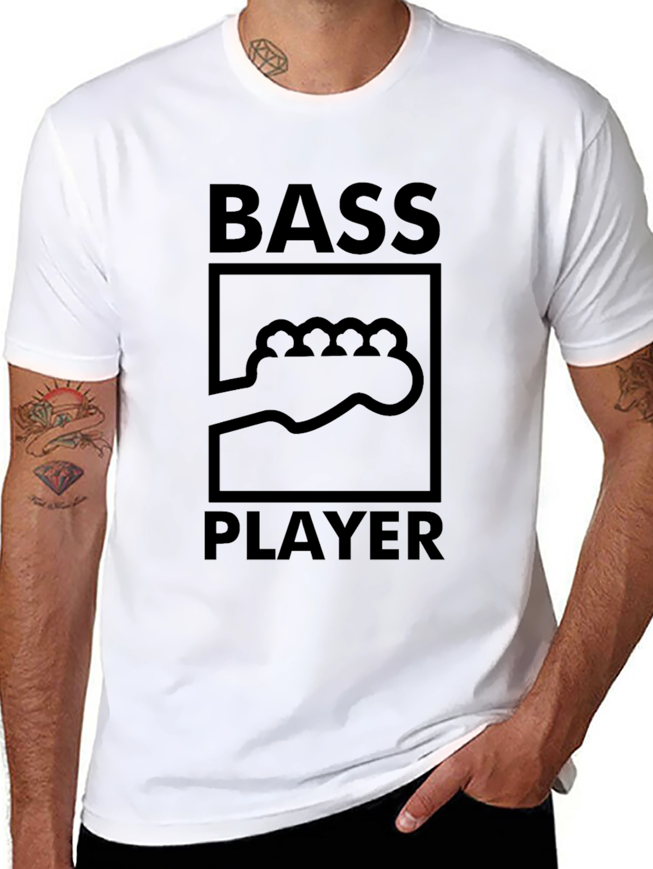 Bass Player Black T-Shirt - Music Lover Tee
