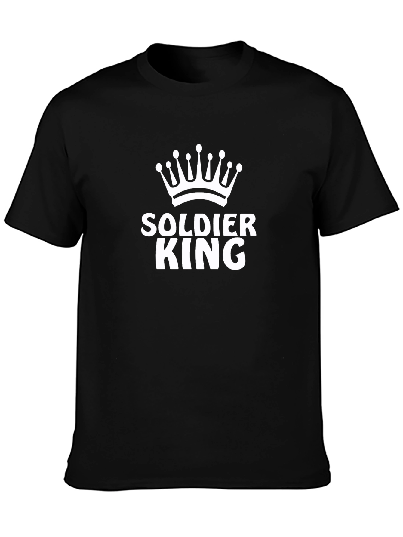 Soldier King Graphic Tee - Black Cotton T-Shirt