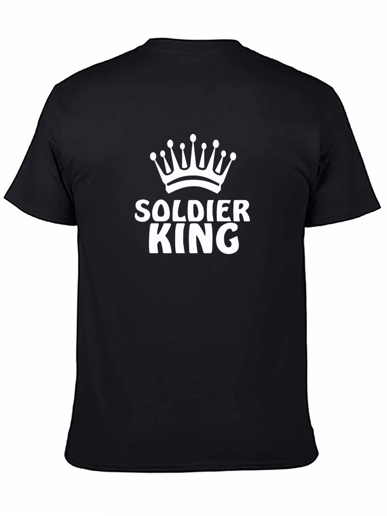Soldier King Graphic Tee - Black Cotton T-Shirt