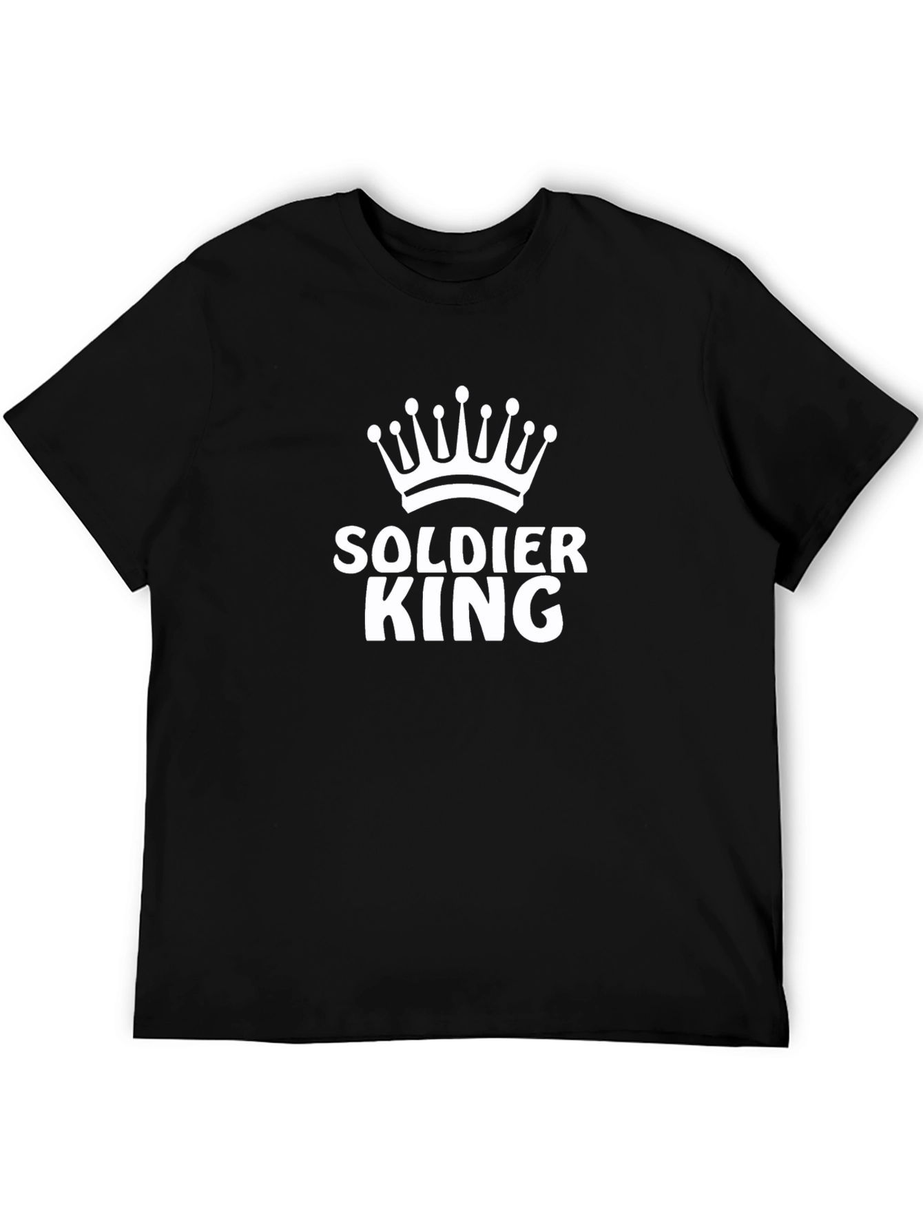 Soldier King Graphic Tee - Black Cotton T-Shirt