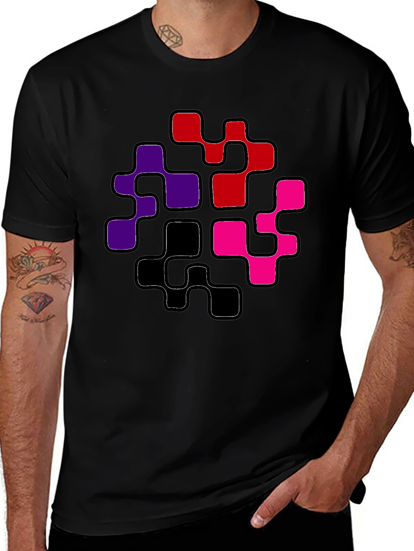 Abstract Geometric Pattern Mens T-Shirt