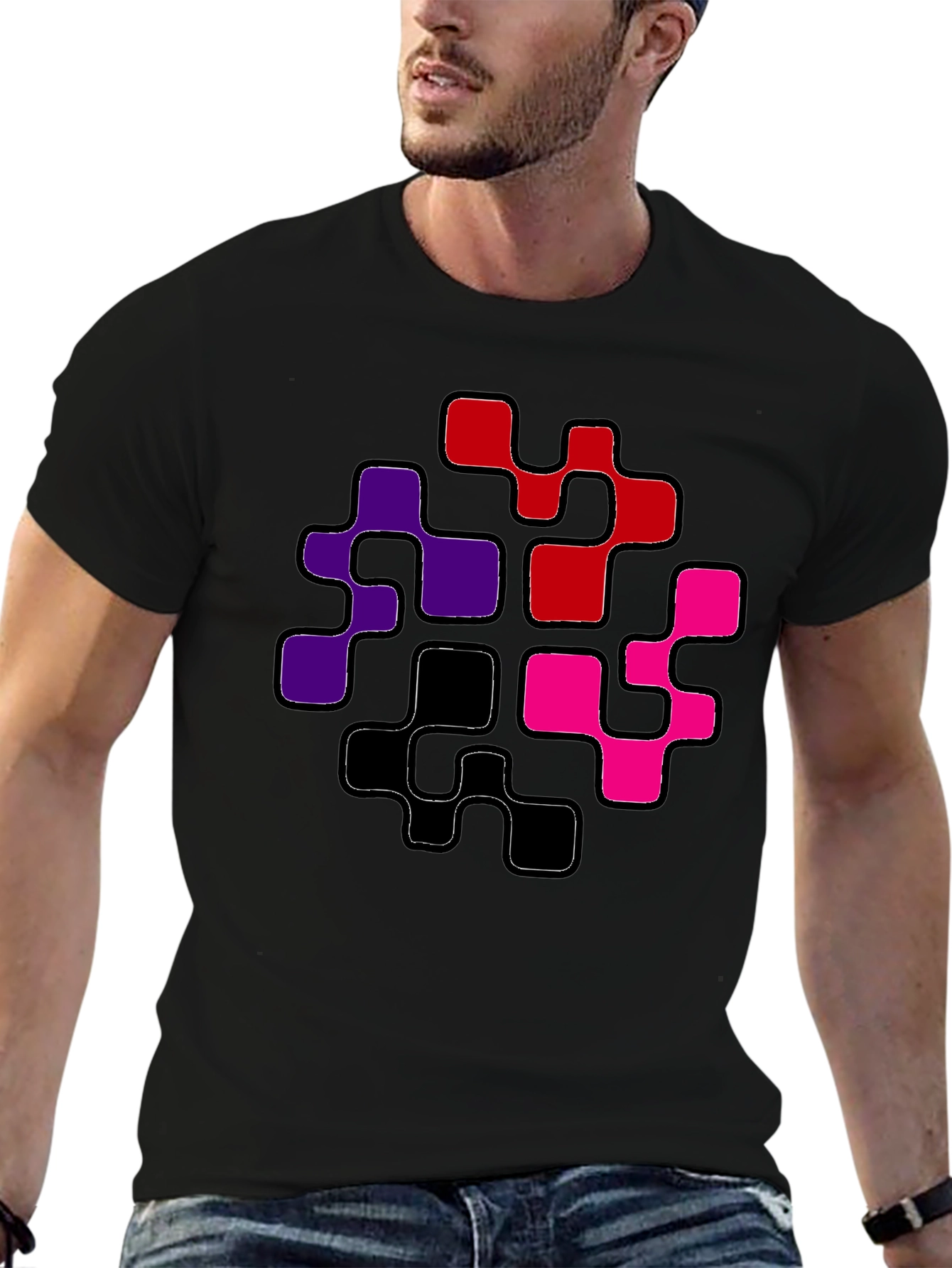 Abstract Geometric Pattern Mens T-Shirt