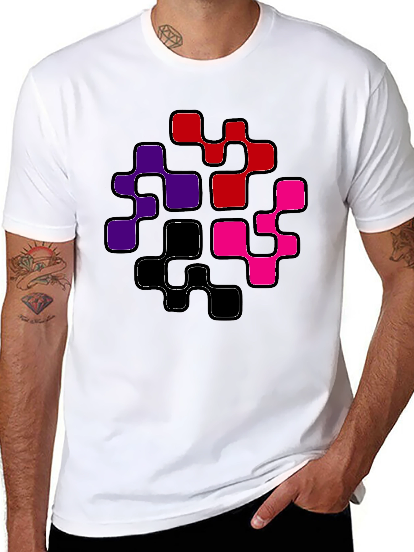 Abstract Geometric Pattern Mens T-Shirt
