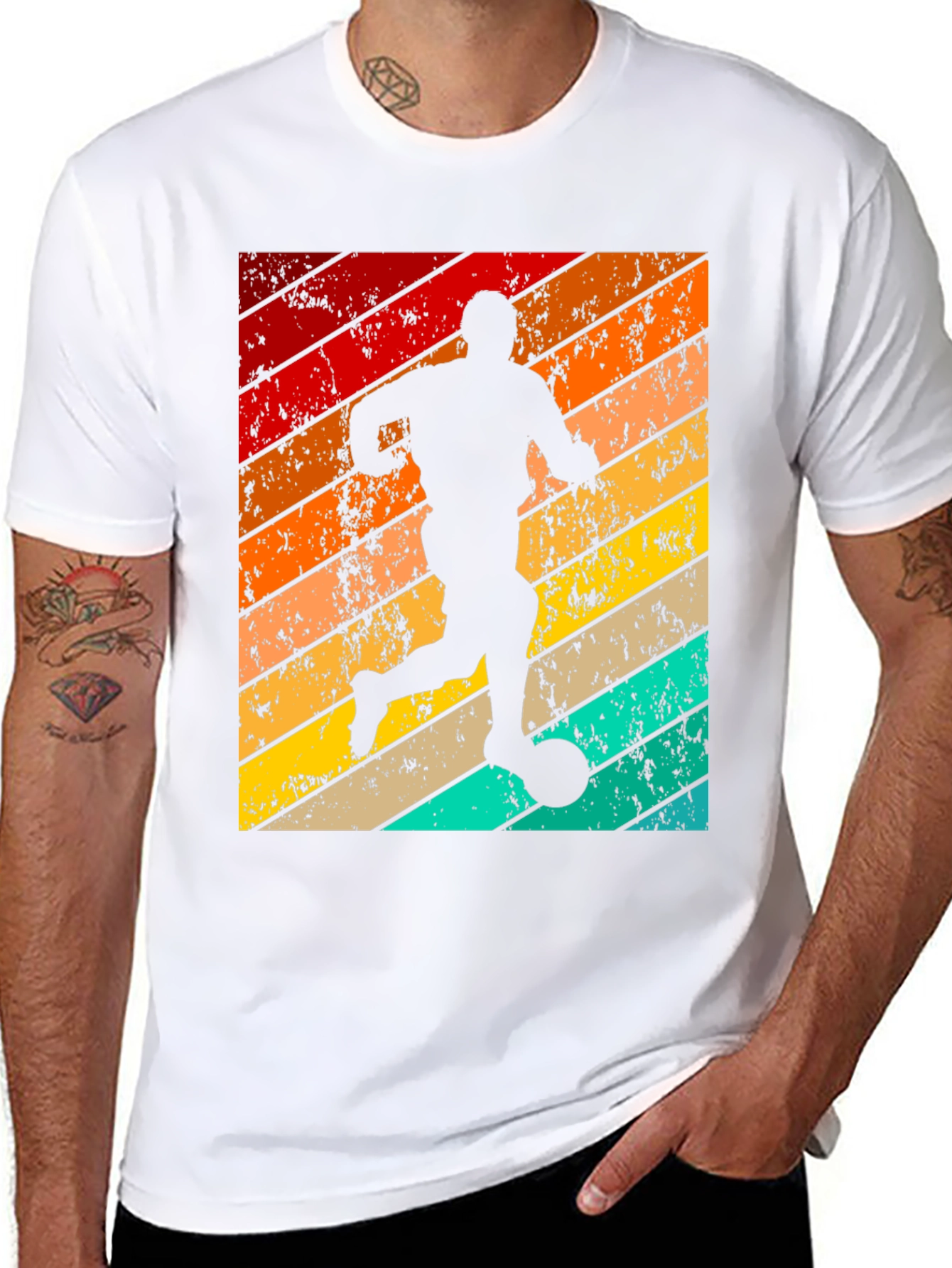 Retro Soccer Player Graphic T-Shirt