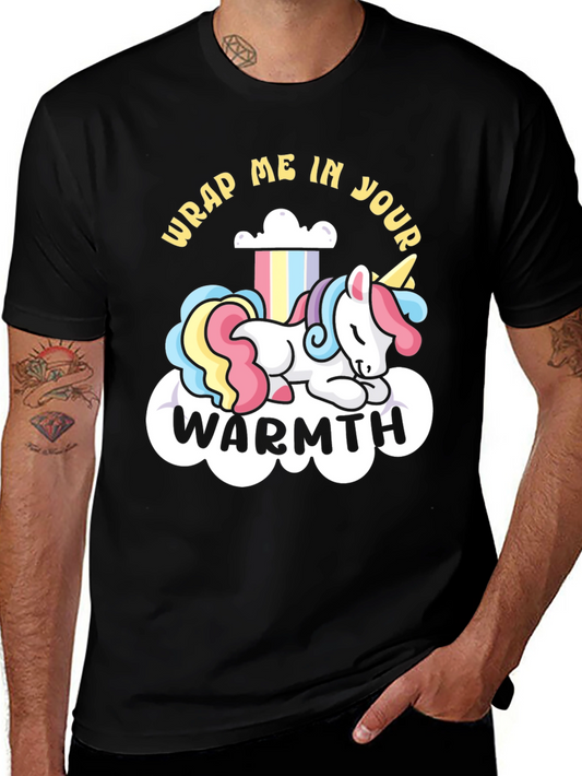 Unicorn Warmth T-Shirt - Cozy Rainbow Graphic Tee